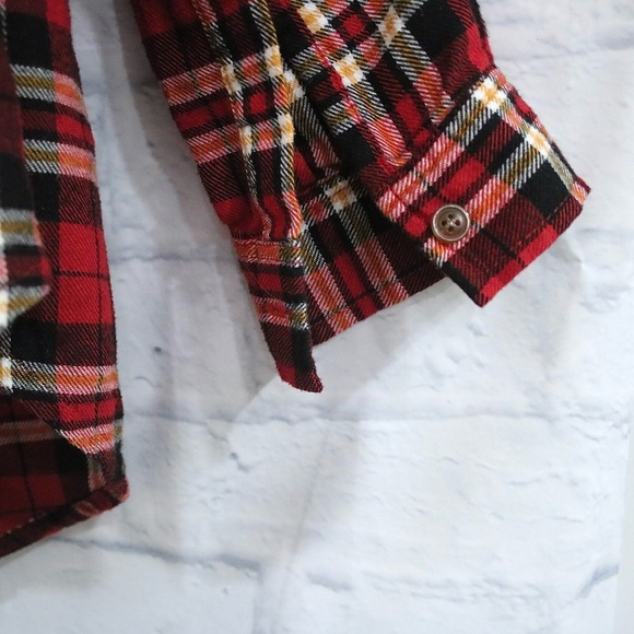 Hippie Rose Red Flannel Button Down Shirt - Picture 3 of 6